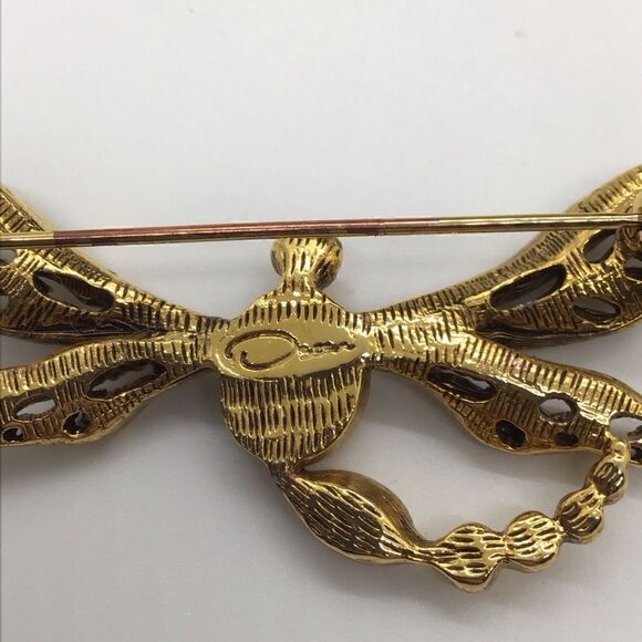 Lot of 2 Vintage Oscar de La Renta Dragonfly Brooches - Picture 4 of 7